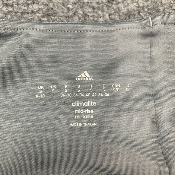 Adidas Climalite Crop Leggings Womens S Small Light Gray Embossed Mid Rise Crop - Picture 5 of 14